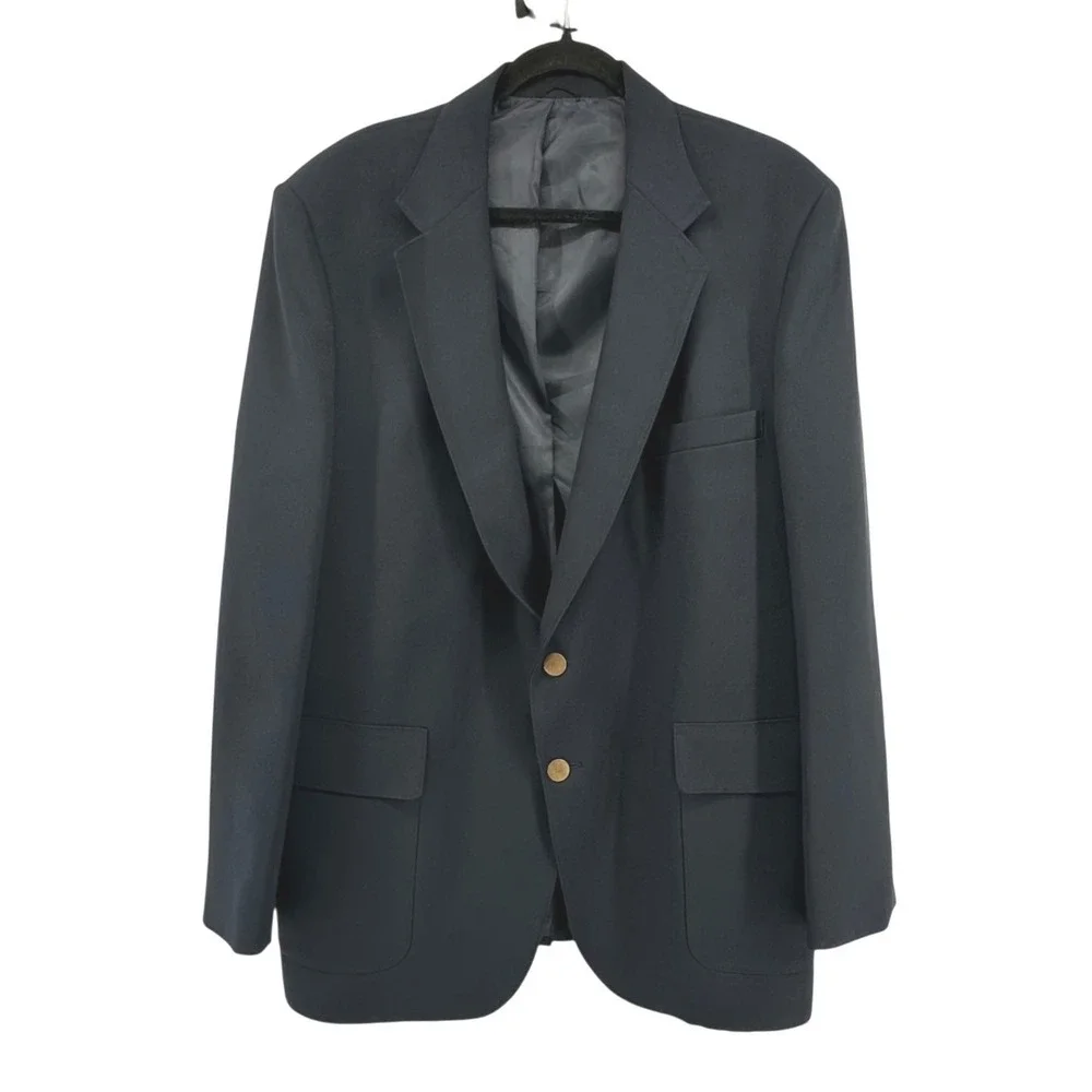 Levi's Action Suit Blazer Mens 46R‎ Navy Blue Sta-Prest Vintage Retro 70's